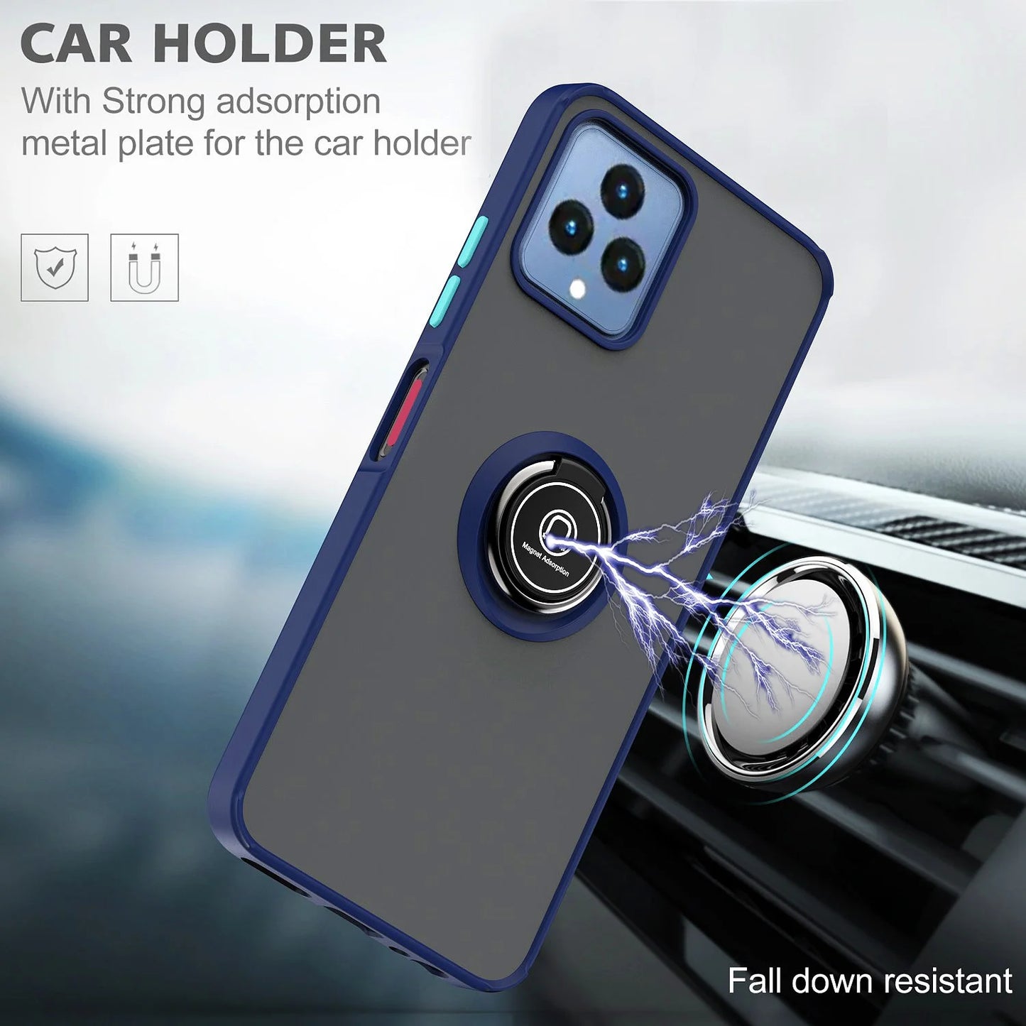 for T-Mobile Revvl 6X 5G / Revvl 6 5G Phone Case, 360 Degrees Rotating Metal Ring Magnetic Support Kickstand Cover (Black)