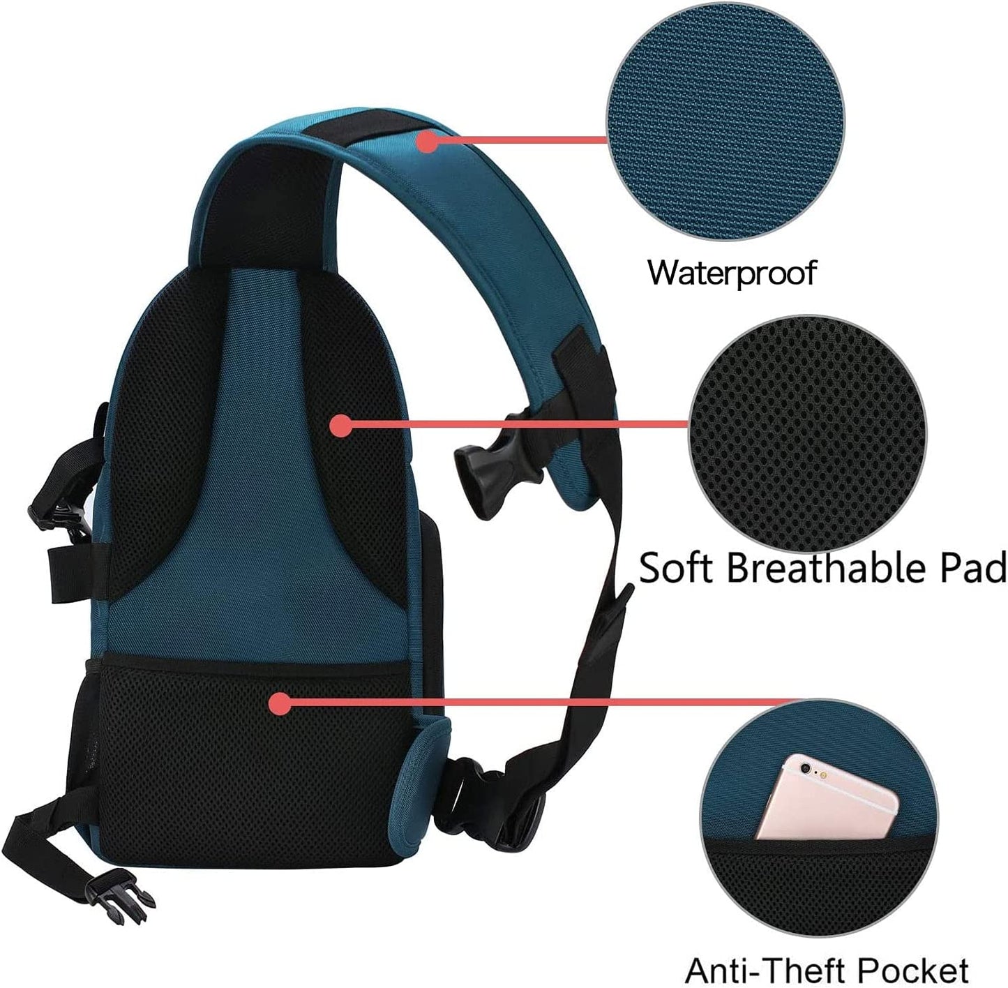 MOSISO Camera Sling Bag, Dslr/Slr/Mirrorless Camera Backpack Case Shockproof Photography Backpack with Tripod Holder & Removable Modular Inserts Compatible with Canon/Nikon/Sony/Fuji