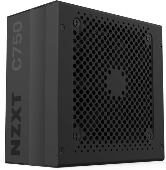 NZXT C750 - NP-C750M - 750 Watt PSU - 80+ Gold Certified - Hybrid Silent Fan Control - Fluid Dynamic Bearings - Modular Design - Sleeved Cables - ATX Gaming Power Supply - 2020