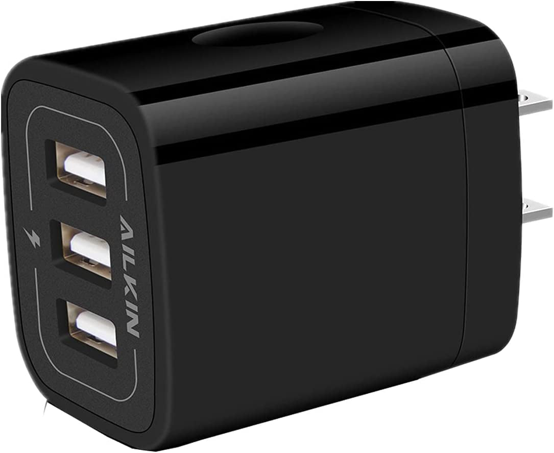 USB Charger Cube, Wall Charger Plug, AILKIN 3.1A 3-Muti Port USB Adapter Power Plug Charging Station Box Base for Iphone 15 14 13 12 Pro Max Mini SE 11 Pro Max/X/8/7, Samsung Phones USB Charging Block
