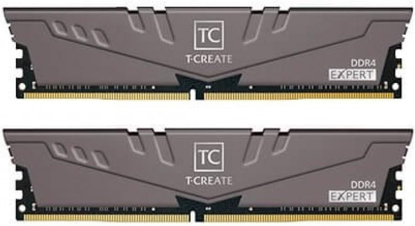 TEAMGROUP T-Create Expert Overclocking 10L DDR4 64GB Kit (2 X 32GB) 3200Mhz (PC4 25600) CL16 Desktop Memory Module Ram - TTCED464G3200HC16FDC01