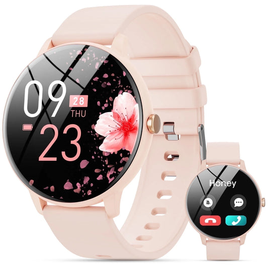 Smart Watch with 1.39-Inch Screen, Smart Watch for Women with Voice Assistant and Message Reminder, Multi-Sport Mode and IP67 Waterproof (Pink)