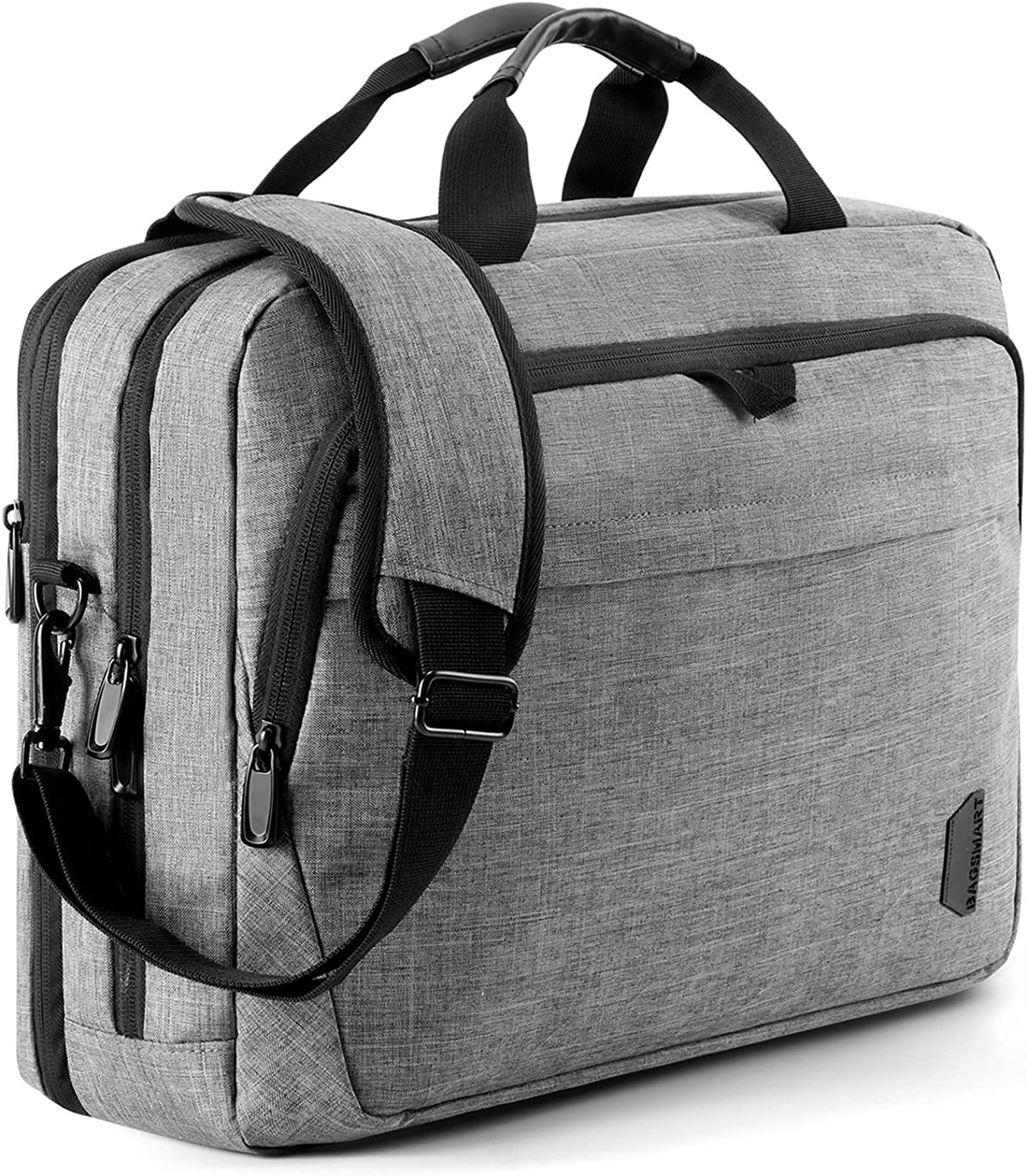 BAGSMART Laptop Bag, 15.6 Inch Briefcase Men, Lockable Computer Bag Work Bag, Water-Repellent Shoulder Messenger Bag Travel Office Business, Black