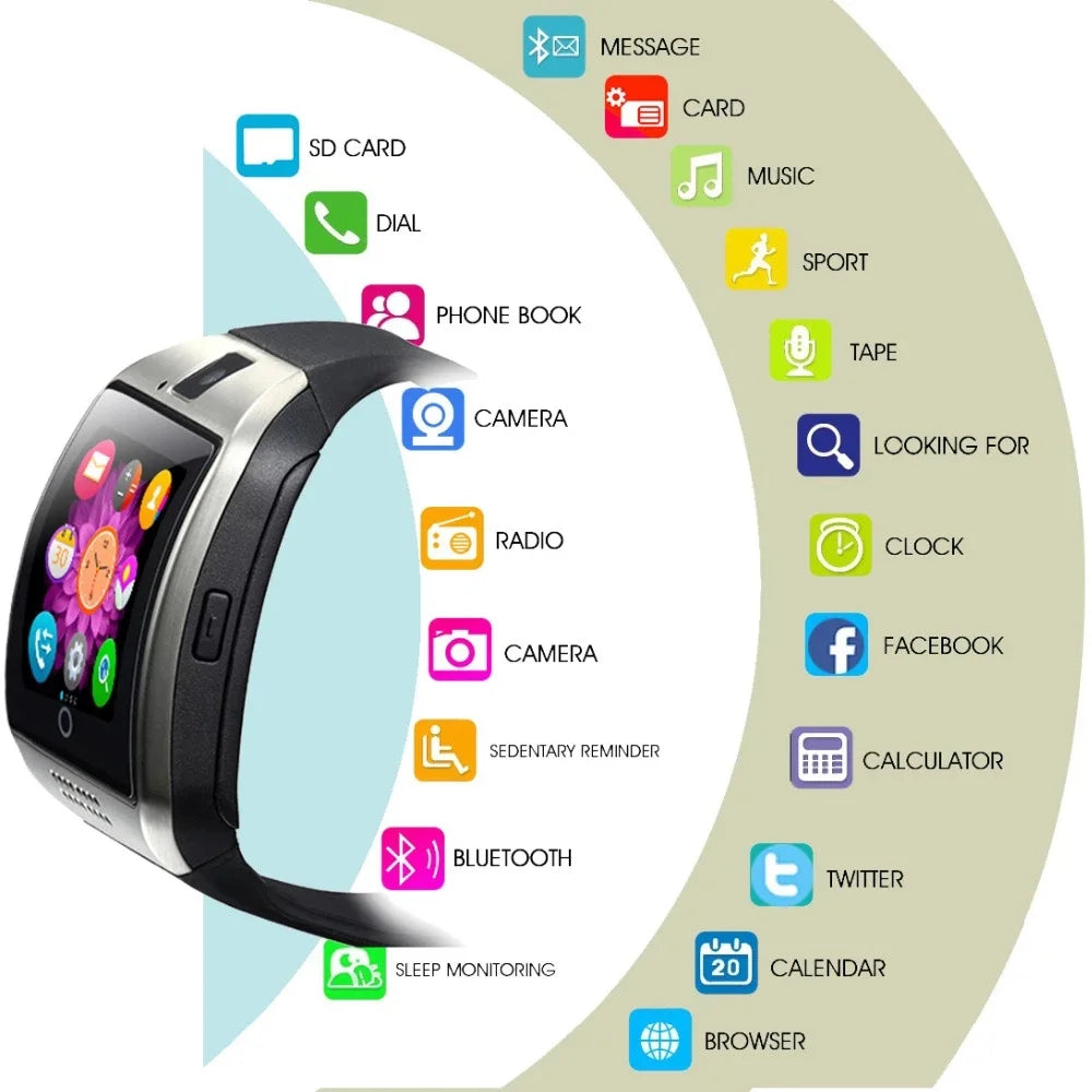 Smart Watch,Smart Watch for Androi Phones,Smart Watches Touchscreen with Camera Bluetooth Watch Cell Phone with Sim Card Slot Compatible Samsun Ios Phon 12/12 Pro/11/10 Men Women