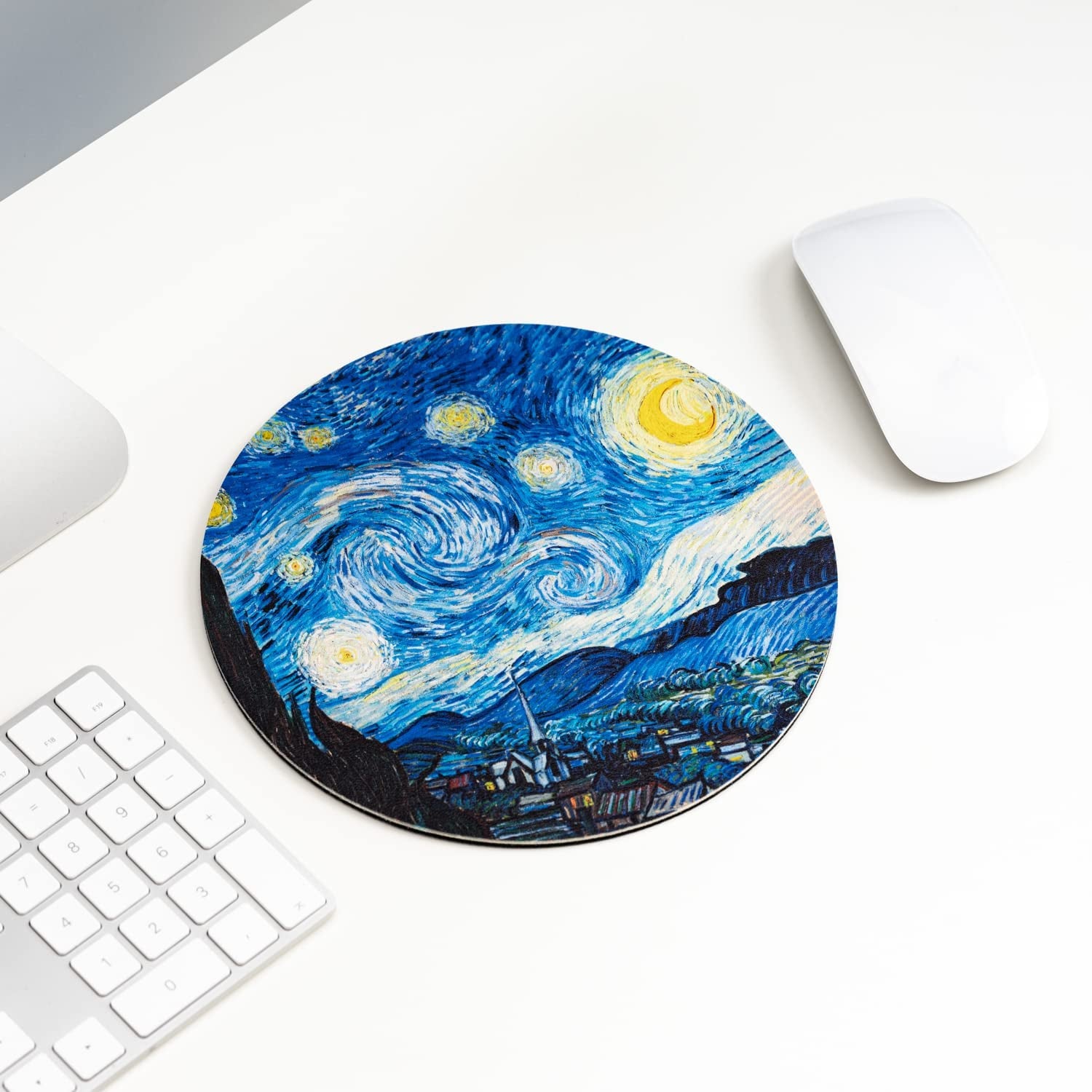 ARTHERE Mouse Pad - Mouse Pads with Famous Art, Cute Mouse Pad, Mouse Mat, Mousepad Mouse Pads for Wireless Mouse, Leather Mousepad (The Starry Night by Vincent Van Gogh)