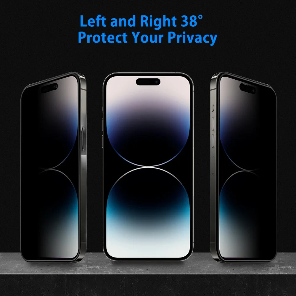 Compatible with Iphone 14 Pro Max/ Iphone 14 Pro/ Iphone 14/ Iphone 14 plus Privacy Screen Protector + Camera Lens Protector,Anti Scratch 9H Tempered Glass Screen Protector Film - [2 + 2 Pack]