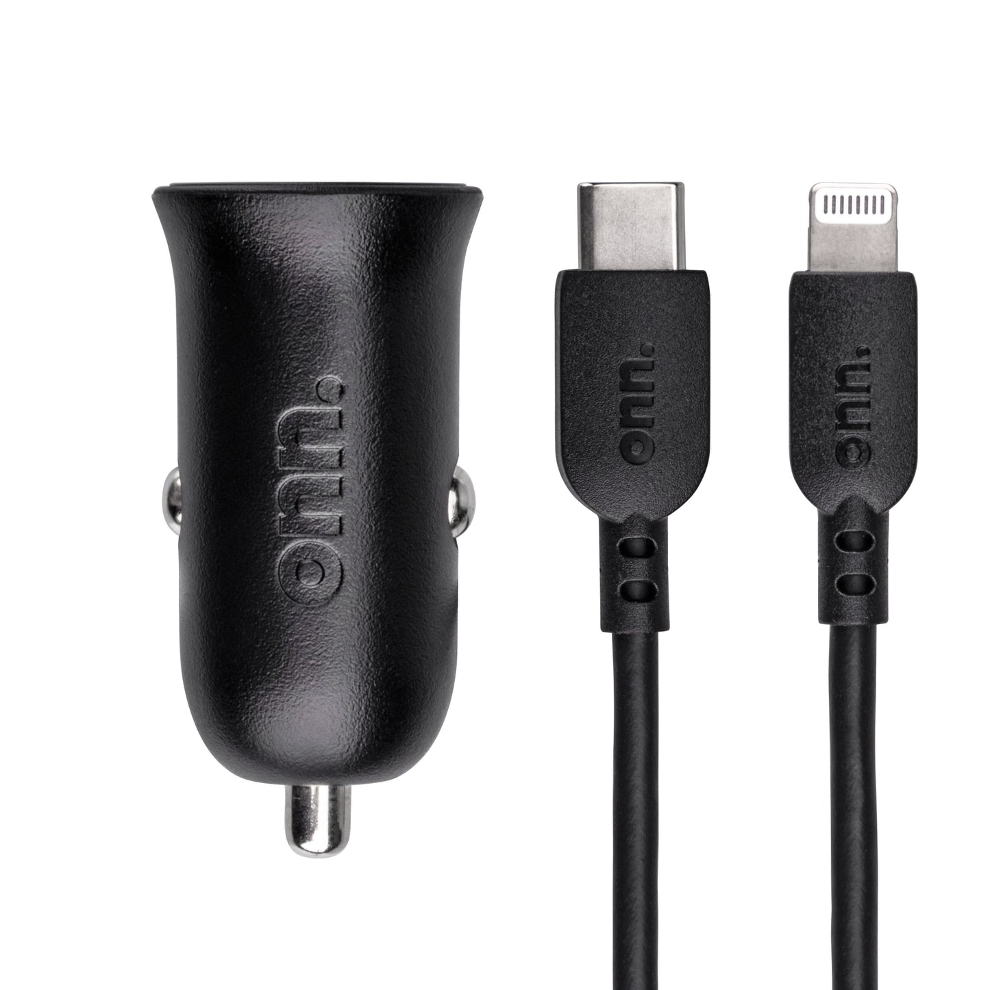 . 20W Power Delivery Car Charging Kit with Lightning to USB-C Cable, Black