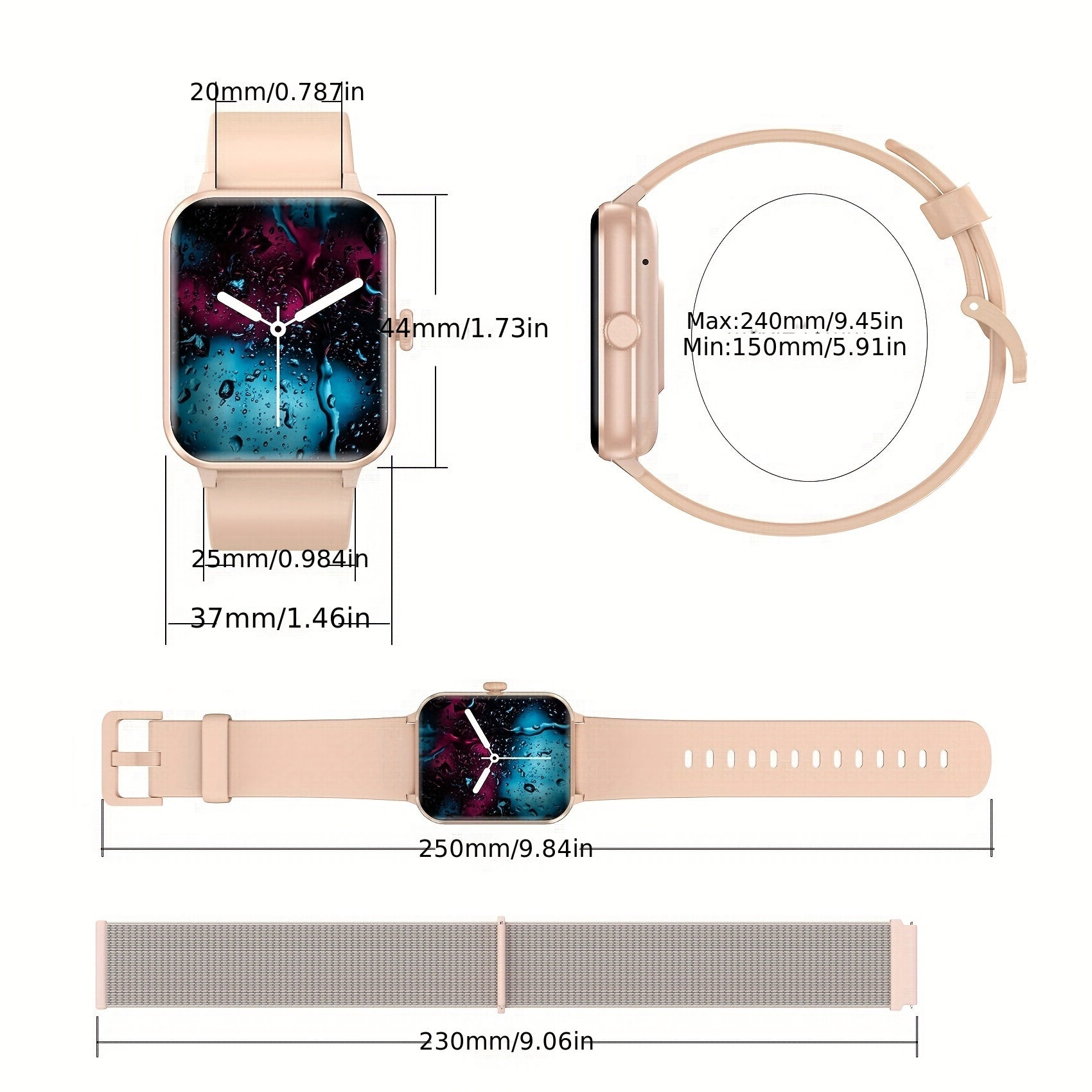 Blackview R50 Smart Watch With Wireless Call Answer\Make Call, 1.85 Inch HD Full Touchscreen, Case Made Of PC And Scratch Resistant Glass, 24H Monitoring, Sleep Monitoring, Sports Tracker, Pedometer, Music Photo Watch With Mi