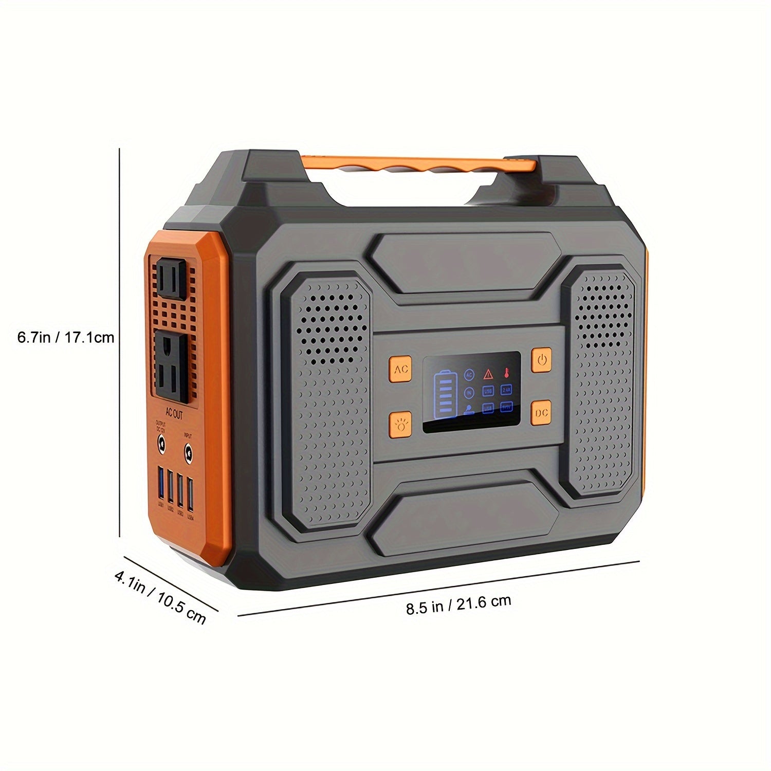 [280Wh Portable Power Station] 300W Portable Power Station - 280Wh Compact Lithium-Ion Battery Charger with Dual 110V AC Outlets, DC & USB QC3.0 Outputs, LED Flashlight, Built-in Cooling Vents for Camping, RV, Emergency Home