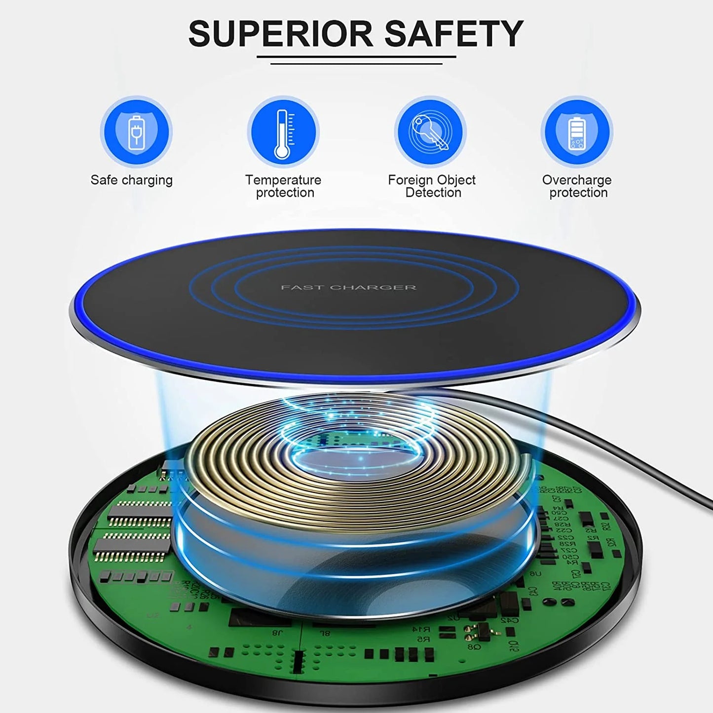 Wireless Charger, 10W Fast Wireless Charging Pad Station for Iphone 13/13 Pro/13 Pro Max/13 Mini/12/Se/11/X/Xr/8, Samsung Galaxy, Airpods/Airpods Pro, Huawei Mate 20 Pro/Mate 30/P50