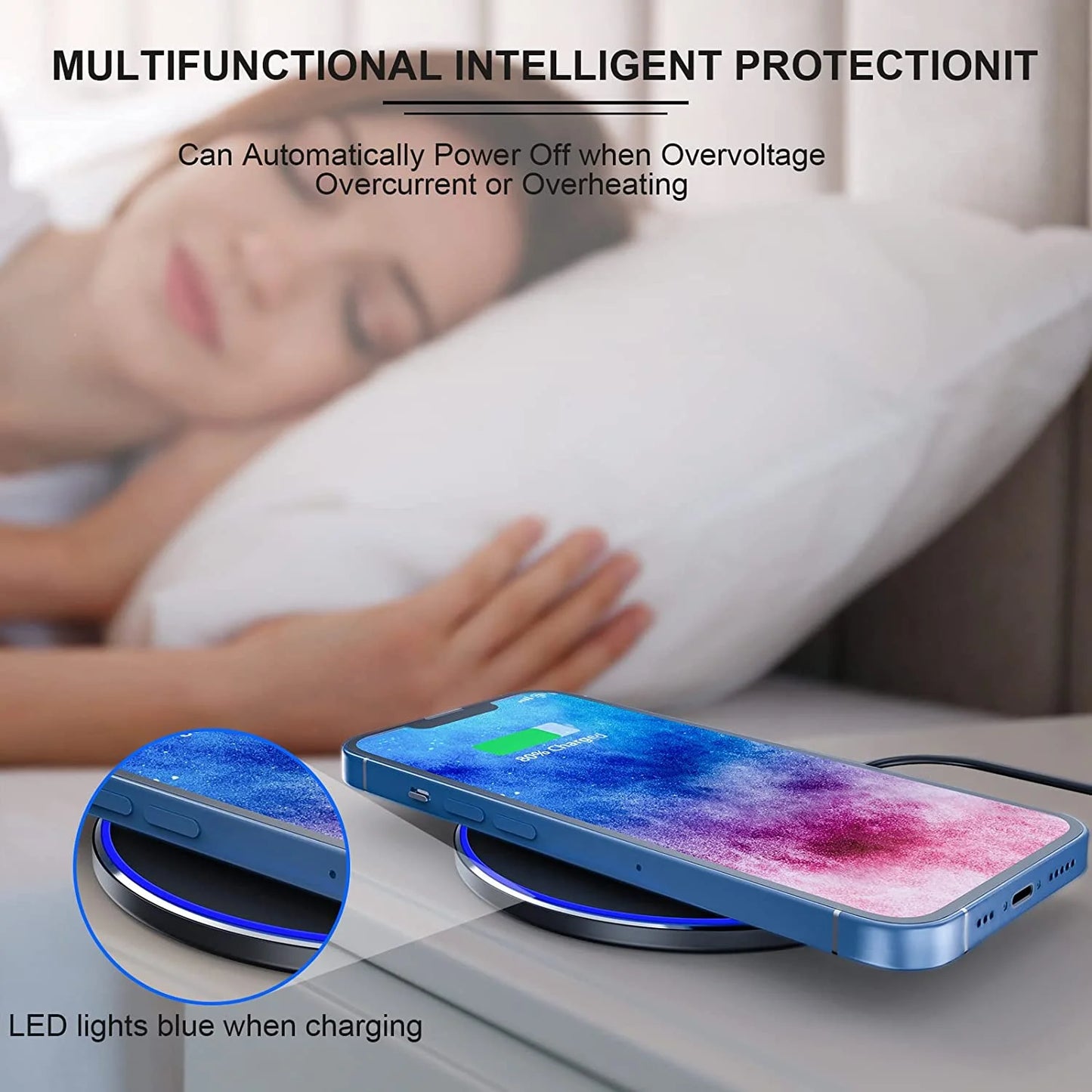Wireless Charger, 10W Fast Wireless Charging Pad Station for Iphone 13/13 Pro/13 Pro Max/13 Mini/12/Se/11/X/Xr/8, Samsung Galaxy, Airpods/Airpods Pro, Huawei Mate 20 Pro/Mate 30/P50