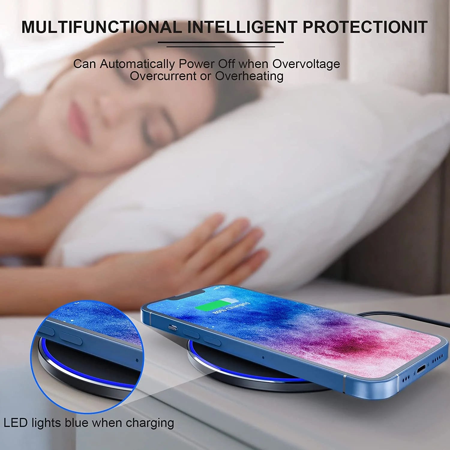 Wireless Charger, 10W Fast Wireless Charging Pad Station for Iphone 13/13 Pro/13 Pro Max/13 Mini/12/Se/11/X/Xr/8, Samsung Galaxy, Airpods/Airpods Pro, Huawei Mate 20 Pro/Mate 30/P50