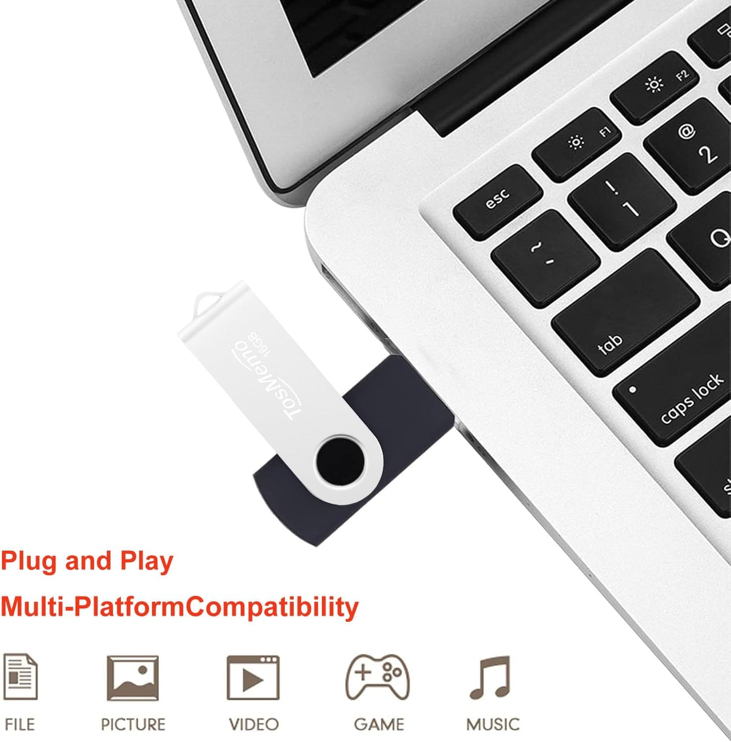 USB Flash Drive 16GB Thumb Drive USB 2.0 Flash Drive Swivel Jump Drive Pen Drive Memory Stick for Data Storage(2 Pack,Black & Blue)