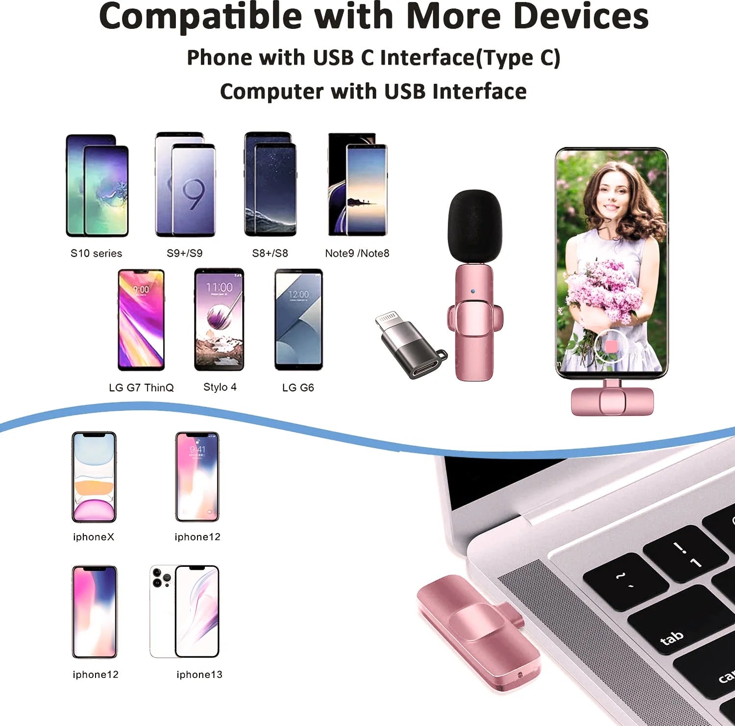 , Wireless Microphone Wireless Lavalier