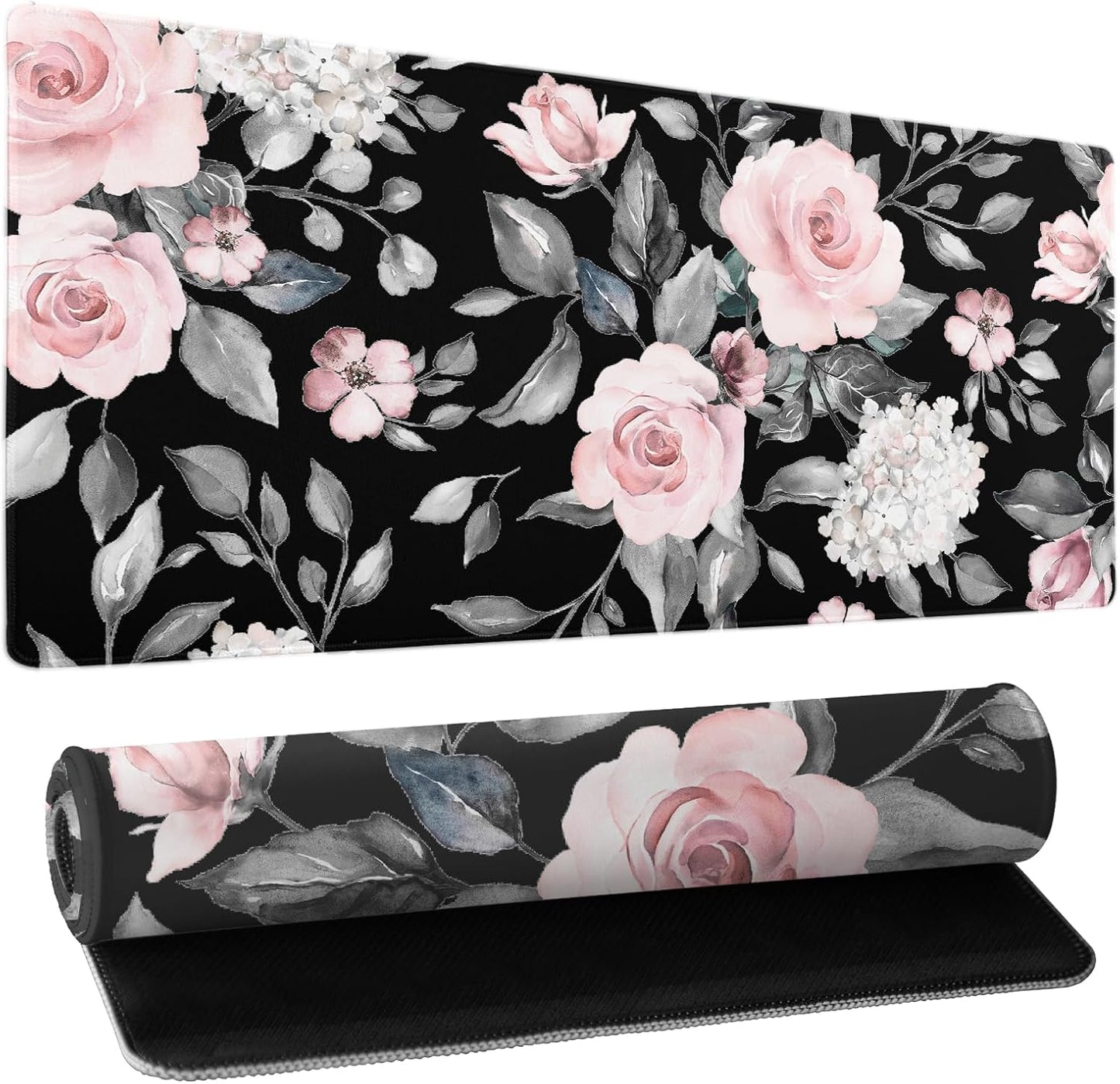 Japanese Cherry Blossom Sakura Large Gaming Mouse Pad 31.5×11.8 Inch XL Extended Waterproof Moudepads Non-Slip Rubber Base Keyboard Mat for Work/Office/Home