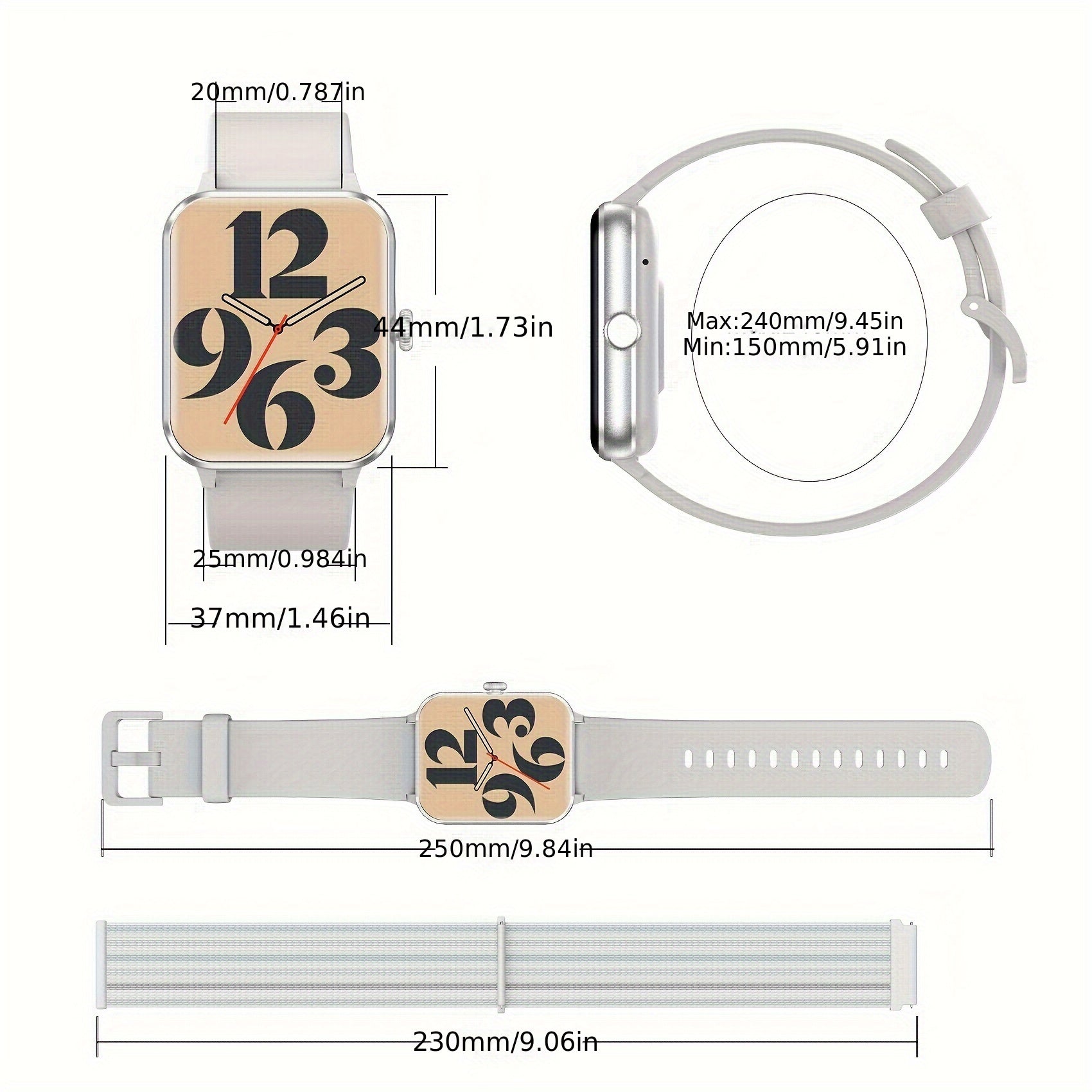 Blackview R50 Smart Watch With Wireless Call Answer\Make Call, 1.85 Inch HD Full Touchscreen, Case Made Of PC And Scratch Resistant Glass, 24H Monitoring, Sleep Monitoring, Sports Tracker, Pedometer, Music Photo Watch With Mi
