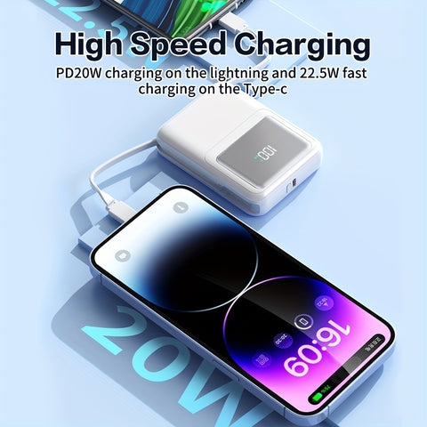 10000mAh Wireless Portable Charger - 22.5W Fast Charger, Magnetic Power Bank Compatible with iPhone 15 Plus/15 Pro/15 Pro Max, 14/13/12 Series and Apple Watch, USB C Fast Charging Battery Pack