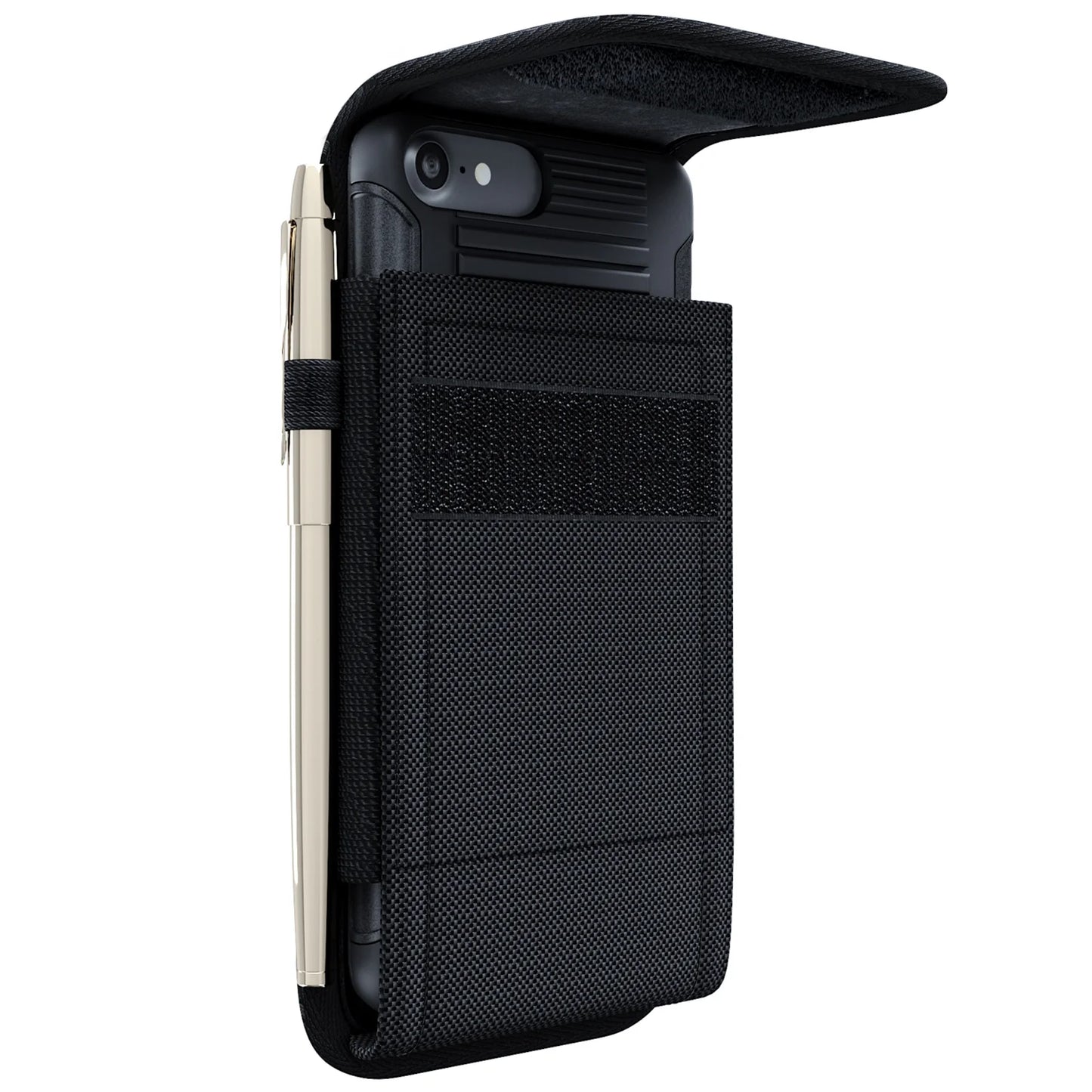 Iphone 6 6S Belt Case with Belt Clip and Belt Loops Iphone 7 8 Cell Phone Holster Cover Sleeves [ID Card / Cash Holder] Belt Holder Pouch Fits Apple Iphone 6/ 6S/ 7/ 8 with Other Case on - Black