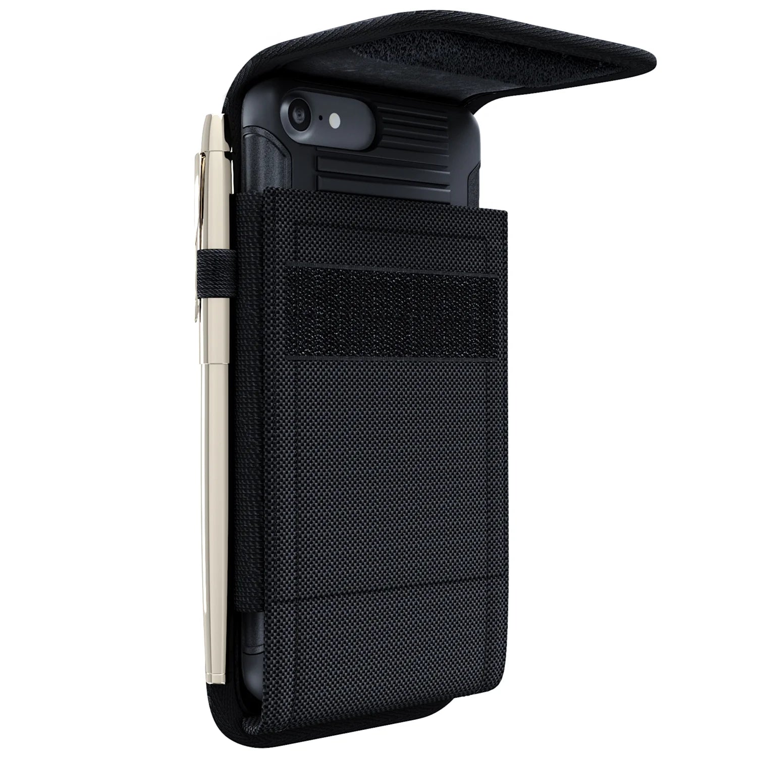 Iphone 6 6S Belt Case with Belt Clip and Belt Loops Iphone 7 8 Cell Phone Holster Cover Sleeves [ID Card / Cash Holder] Belt Holder Pouch Fits Apple Iphone 6/ 6S/ 7/ 8 with Other Case on - Black