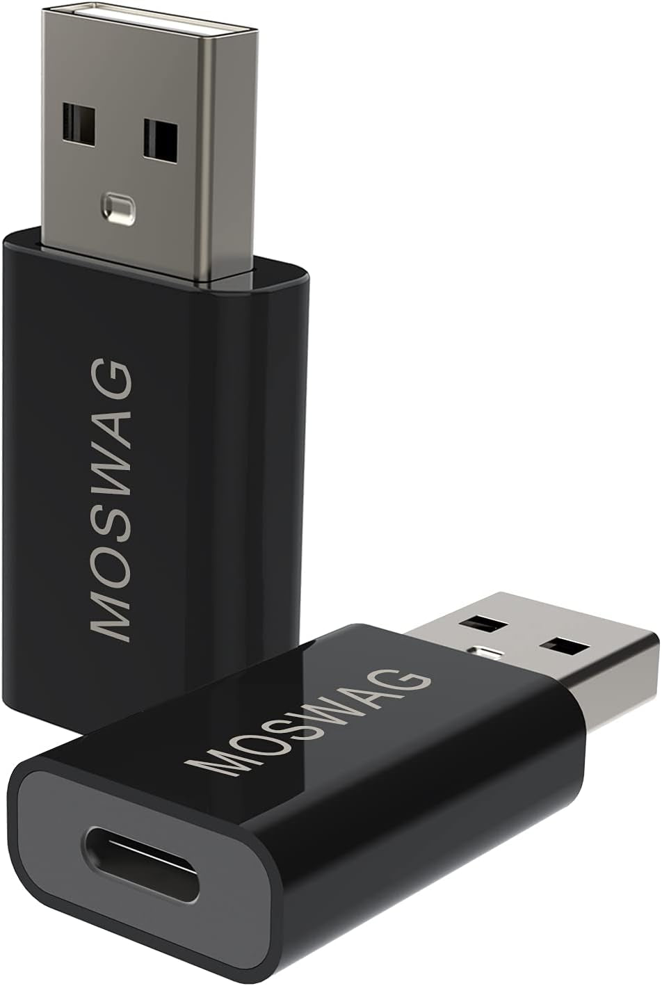 MOSWAG 3 Pack USB C to USB Adapter - Male to Female, Type-C to Type a Compatible with Apple Magsafe Charger, Mac, Laptops and Pcs