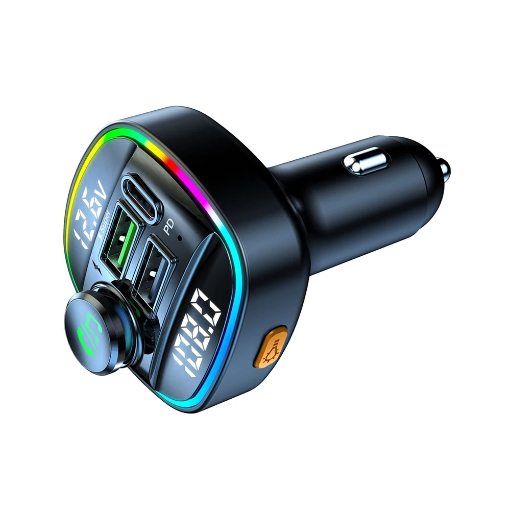 Bluetooth 5.0 Car Wireless FM Transmitter Adapter USB PD Charger AUX