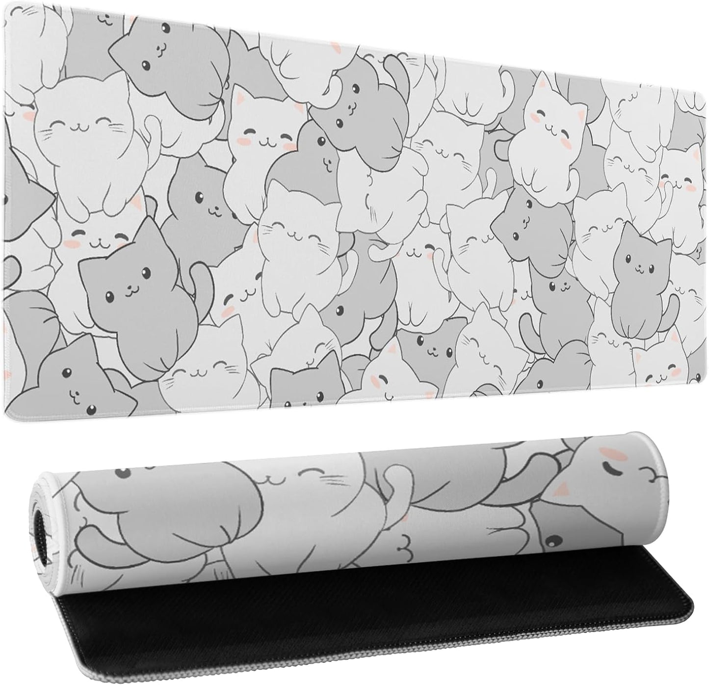 Japanese Cherry Blossom Sakura Large Gaming Mouse Pad 31.5×11.8 Inch XL Extended Waterproof Moudepads Non-Slip Rubber Base Keyboard Mat for Work/Office/Home