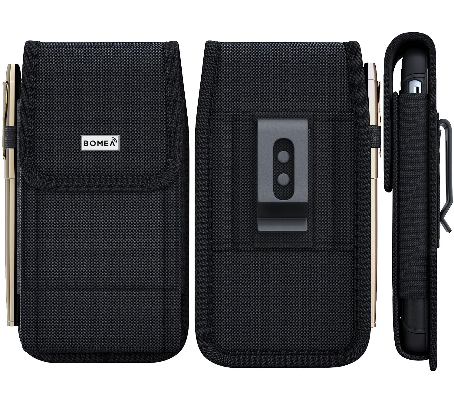 Iphone 6 6S Belt Case with Belt Clip and Belt Loops Iphone 7 8 Cell Phone Holster Cover Sleeves [ID Card / Cash Holder] Belt Holder Pouch Fits Apple Iphone 6/ 6S/ 7/ 8 with Other Case on - Black
