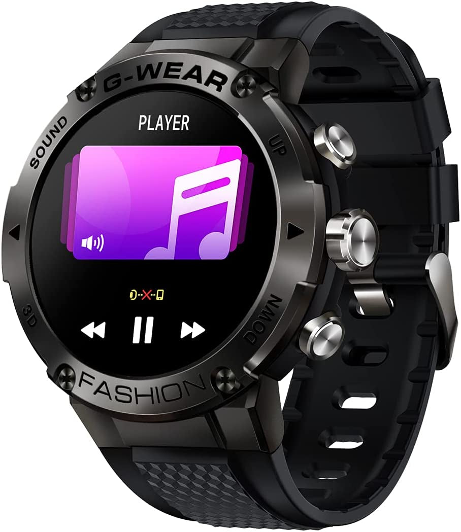 Smart Watches for Men, Sport Fitness Watch with IPS Screen/Bluetooth Calling/Auto Heart Rate Monitor/Blood Pressure/Spo2/Sleep Monitor/Waterproof, Fashion Smartwatch（Black）