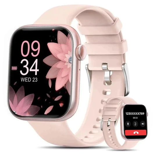2025 New 1.85-Inch Men Women'S Smartwatch with Answer/Make Calls/100 Sports Modes/Message Reminder, IP67 Waterproof Fitness Tracker Fits for Android Iphone Devices（Pink）