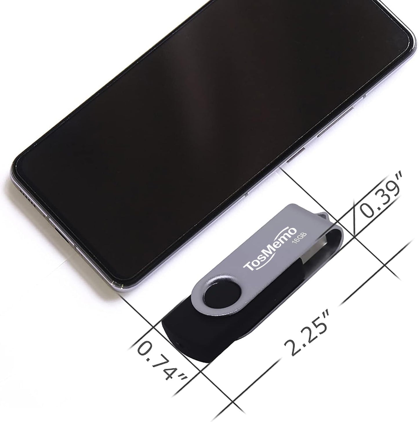 USB Flash Drive 16GB Thumb Drive USB 2.0 Flash Drive Swivel Jump Drive Pen Drive Memory Stick for Data Storage(2 Pack,Black & Blue)