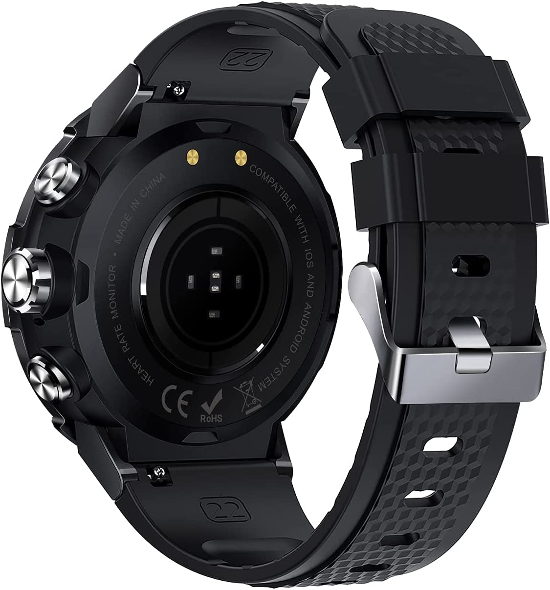 Smart Watches for Men, Sport Fitness Watch with IPS Screen/Bluetooth Calling/Auto Heart Rate Monitor/Blood Pressure/Spo2/Sleep Monitor/Waterproof, Fashion Smartwatch（Black）