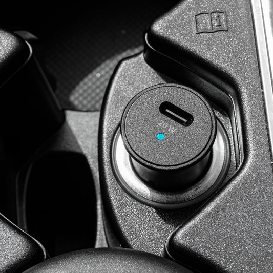 . 20W Power Delivery Car Charging Kit with Lightning to USB-C Cable, Black