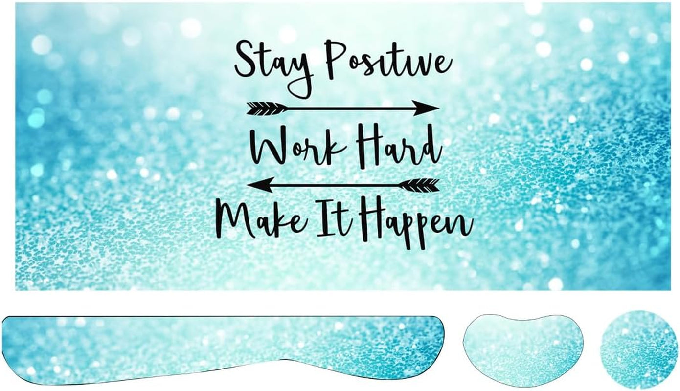 4-In-1 Large Gaming Mouse Pad, Keyboard Wrist Rest Pad & Wrist Support Mousepad Set, Extended Desk Pad Waterproof Desk Mat for Home Office Study Game-Beach