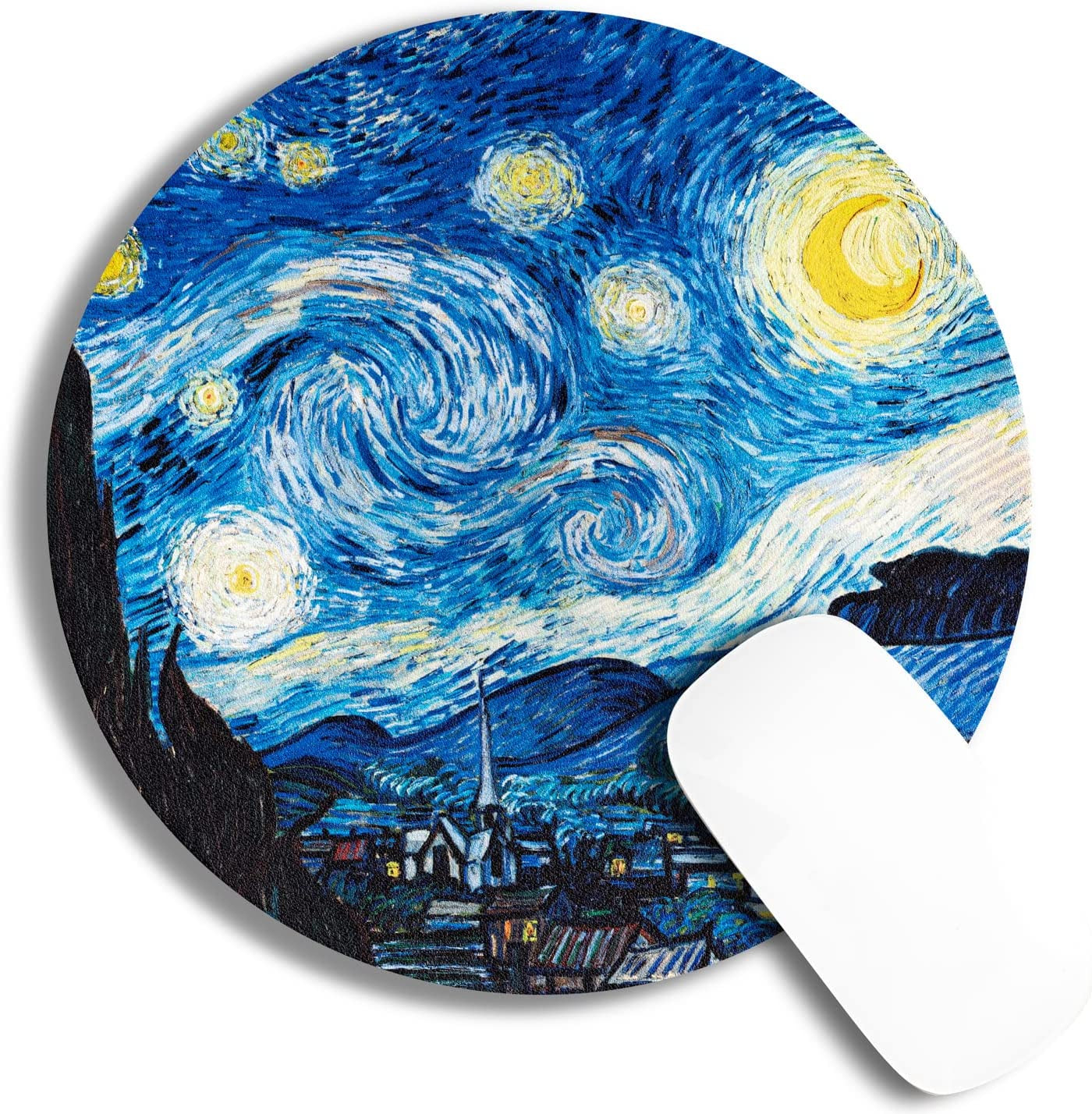 ARTHERE Mouse Pad - Mouse Pads with Famous Art, Cute Mouse Pad, Mouse Mat, Mousepad Mouse Pads for Wireless Mouse, Leather Mousepad (The Starry Night by Vincent Van Gogh)
