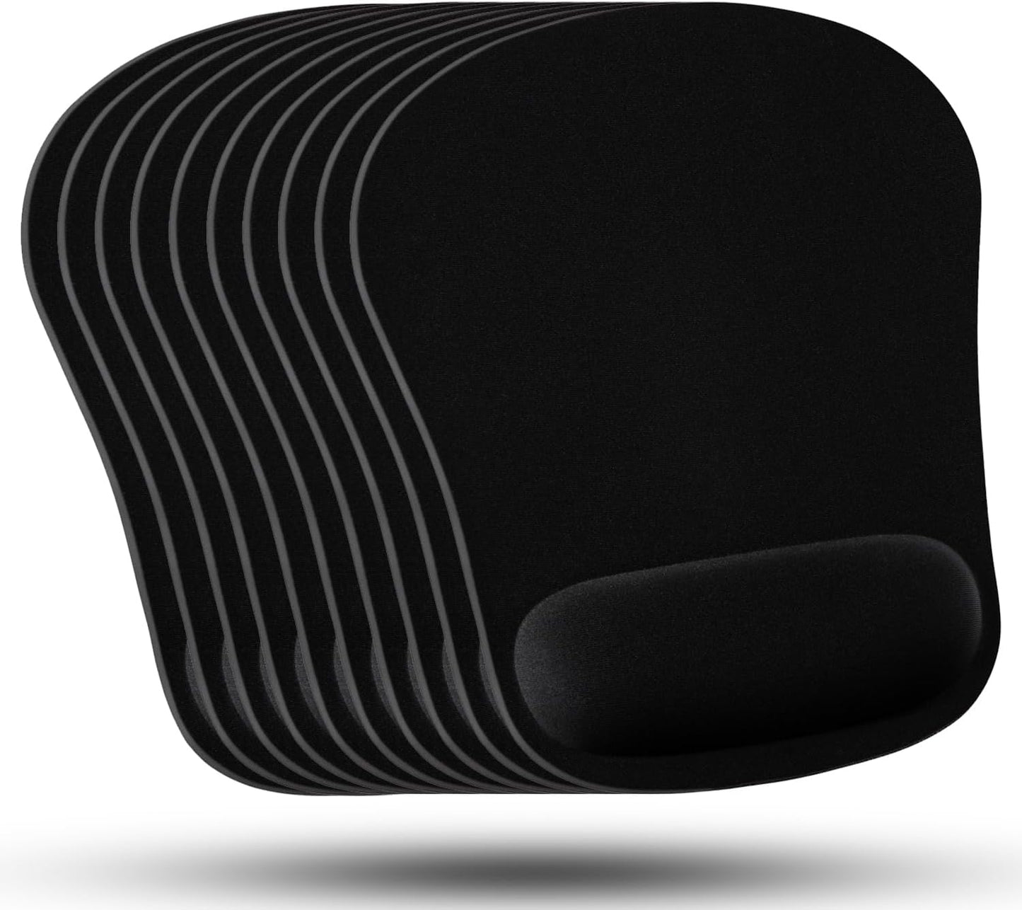 Mouse Pad with Wrist Rest Comfortable Ergonomic Wrist Support Memory Foam Mousepad Black, Computer Mouse Pads for Desk Office & Home, Cushion & Pain Relief, Non-Slip Rubber Base
