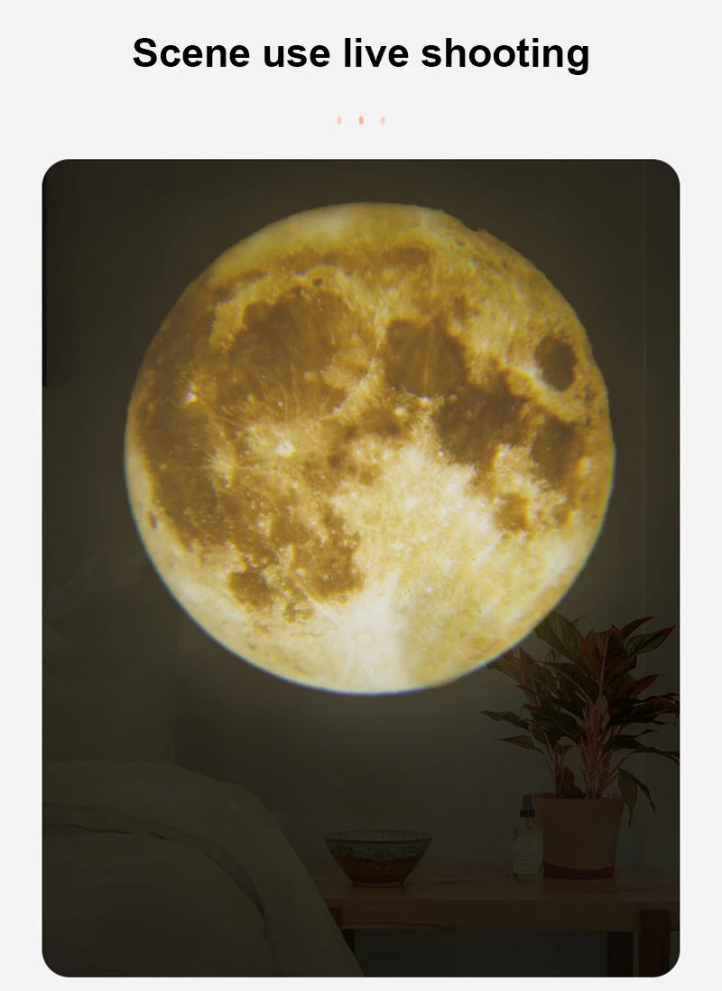 LED USB Night Light Moon Projector Atmosphere Lamp Planet Projection Background Wall Decoration Light For Bedroom Birthday Gift