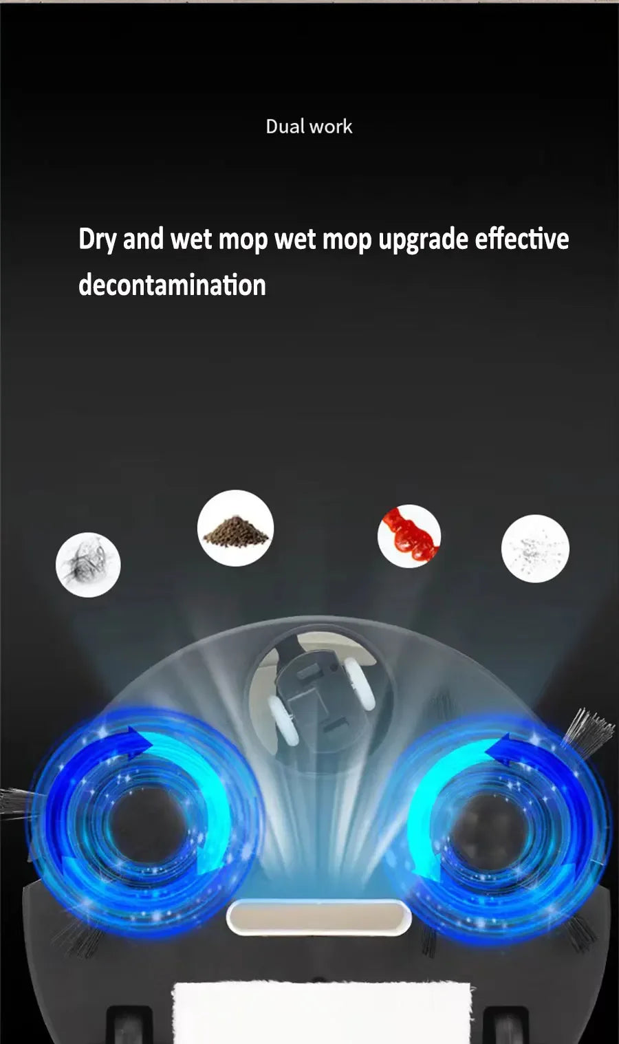 New 3-in-1 intelligent wireless floor sweeping robot vacuum cleaner, suitable for home offices