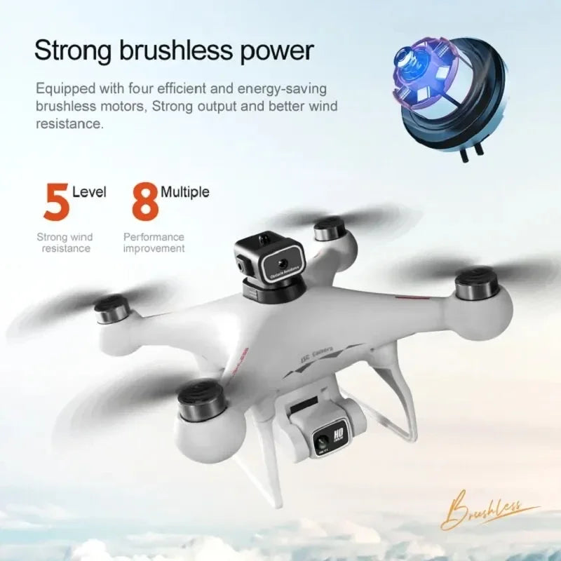 S116MAX 8K HD Drone Dual Camera 3 Batteries Optical Flow 360° Obstacle Avoidance WiFi FPV RC Quadcopter Toy Gift for Kids Adults