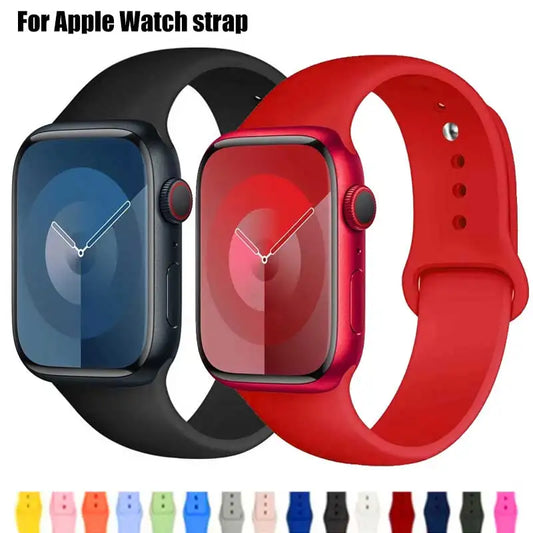 Silicone Band For Apple Watch strap 44mm 45mm 40mm 41mm 42-38mm 45 mm