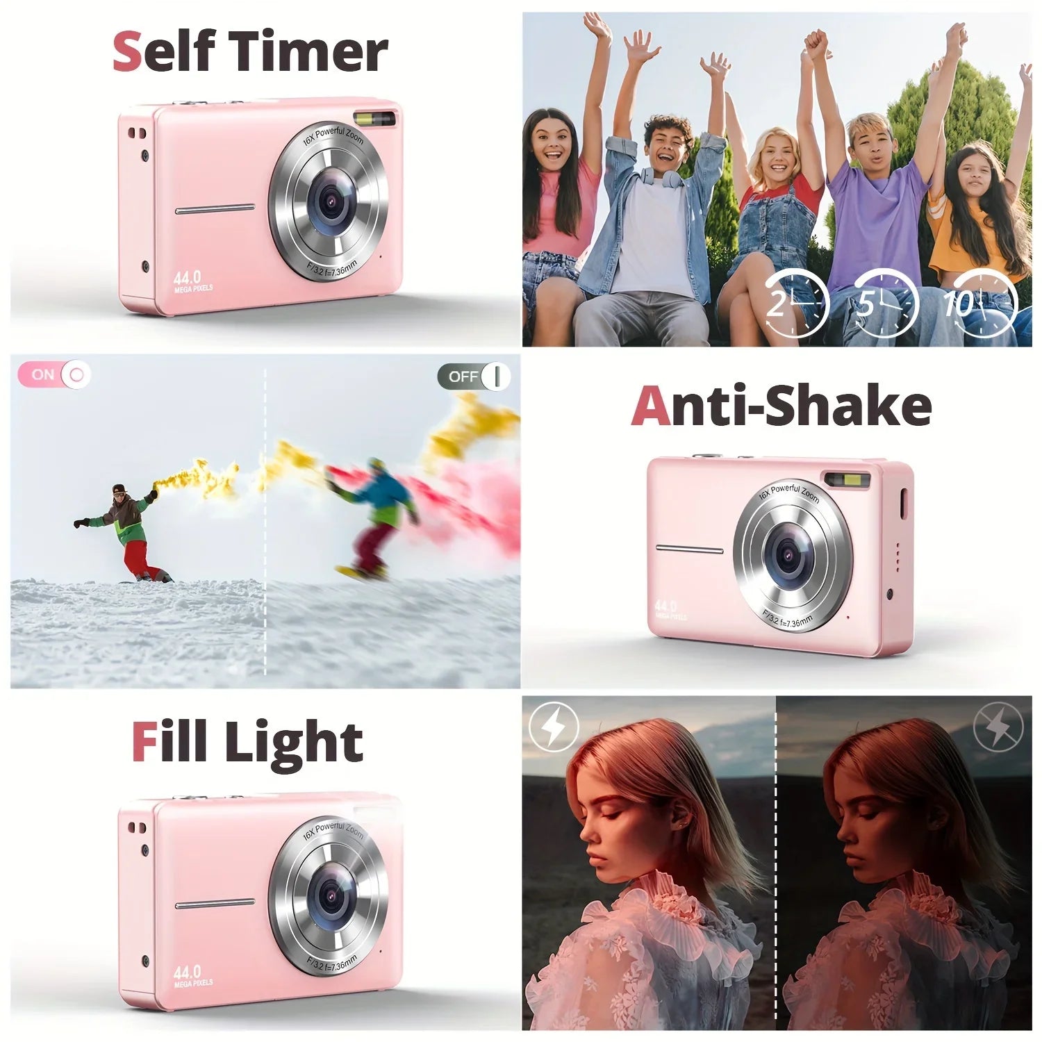 DC403 44MP HD Digital Camera 16X Digital Zoom Cameras Support For Taking Photos Recording Videos For Thanksgiving New Year Gifts