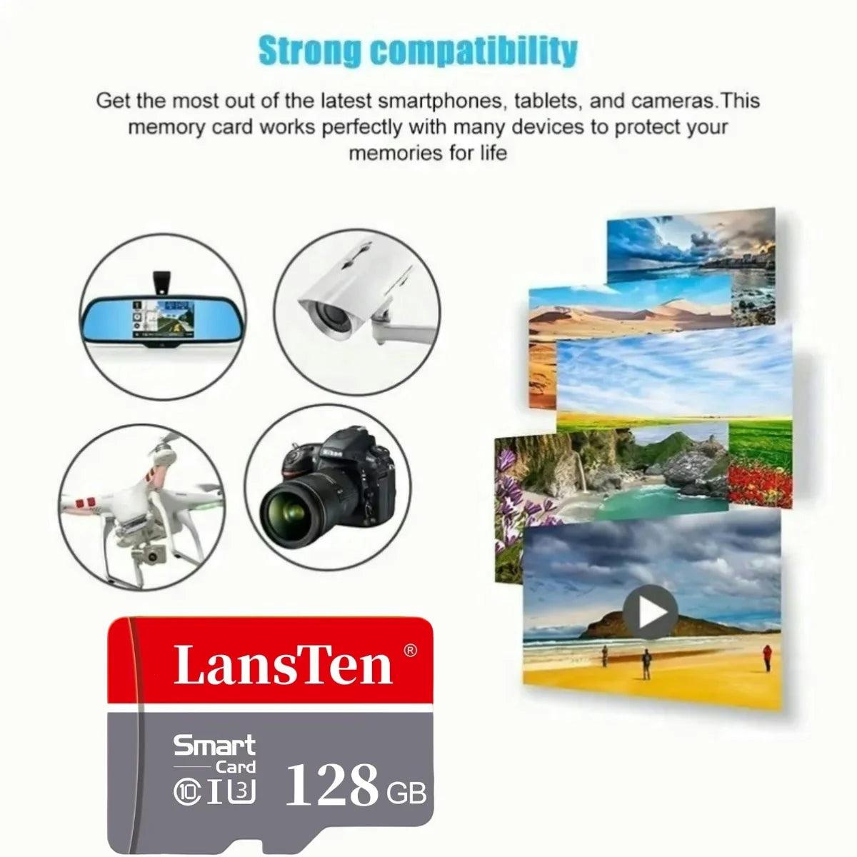 LansTen Memory Card 64MB 128MB 256MB 512MB 1GB 2GB 4GB 8GB 16GB 32GB
