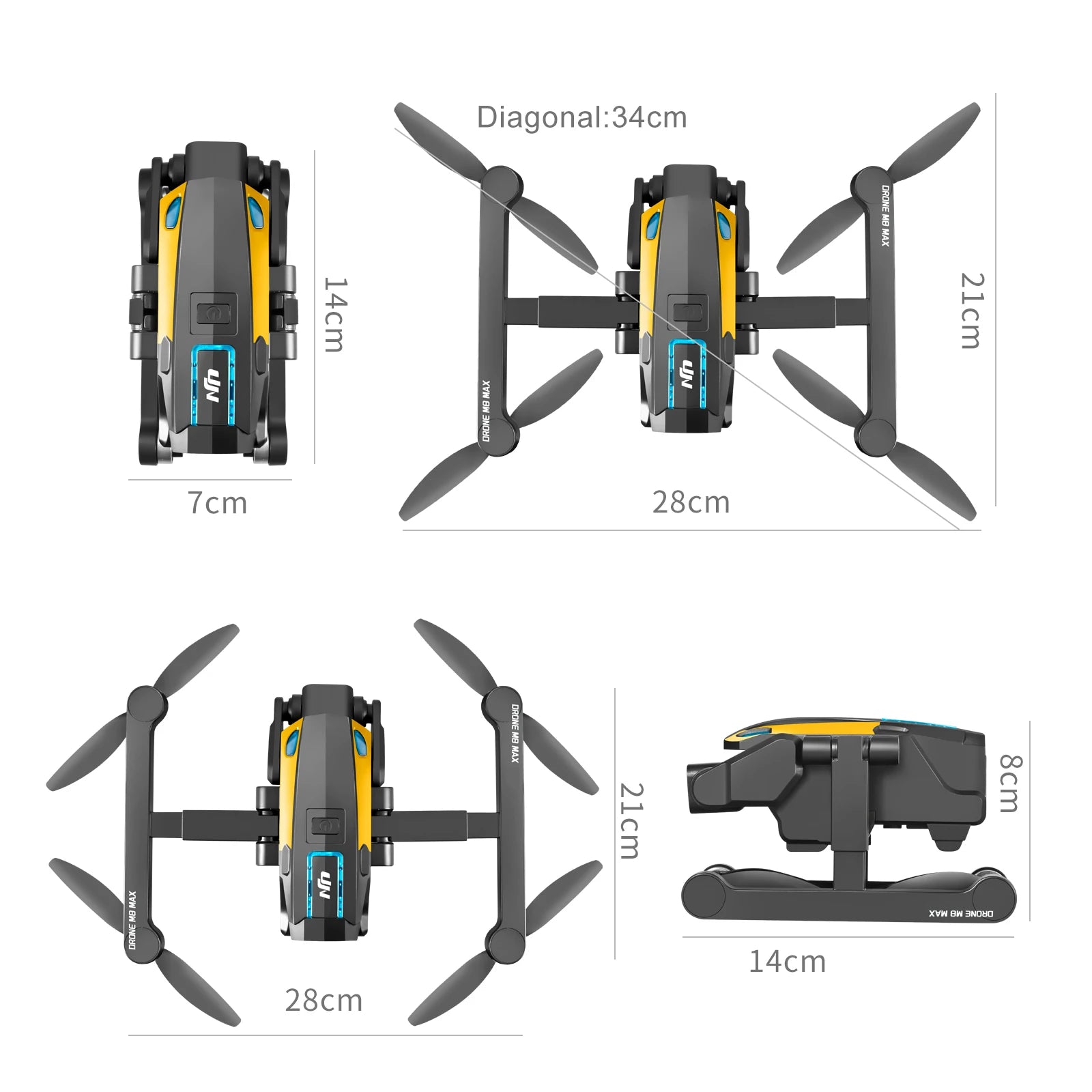 M8 Pro Drone Quadcopter Remote Control Handle Four Axis Aircraft HD 6K Photography UAV Altitude Fixation Helicopter Toys