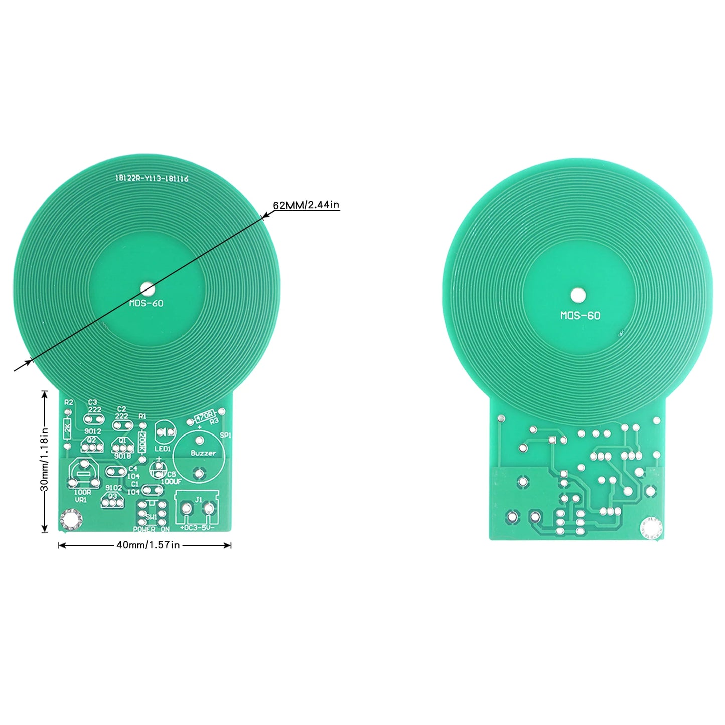 JS-60 DIY Metal Detector Kit DIY Electronic Kit DC 3V-5V 60mm