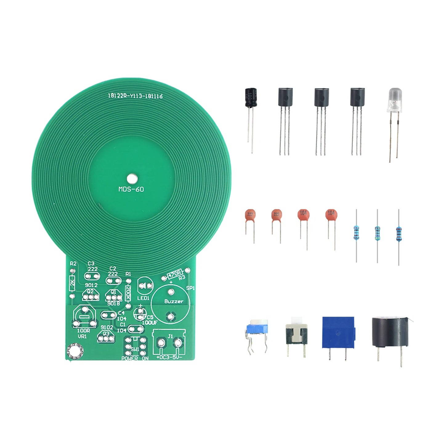 JS-60 DIY Metal Detector Kit DIY Electronic Kit DC 3V-5V 60mm
