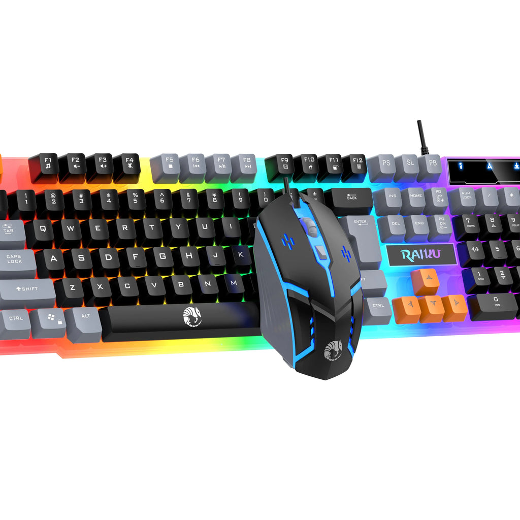Wired Keyboard And Mouse Set Usb Luminous Mechanical Keyboard And Mouse Set For PC Laptop Computer Game Office