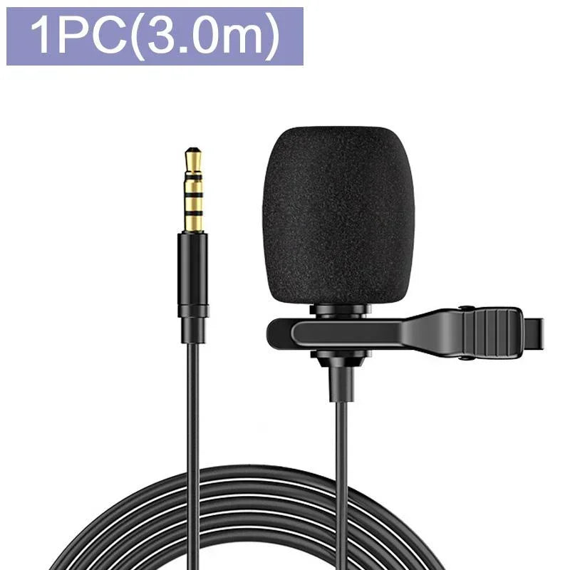STONEGO 1PC Omnidirectional Microphone Capacitive Laptop for Ios Android Phone Camera Tablet Recording 1.5m/3.0m Optional
