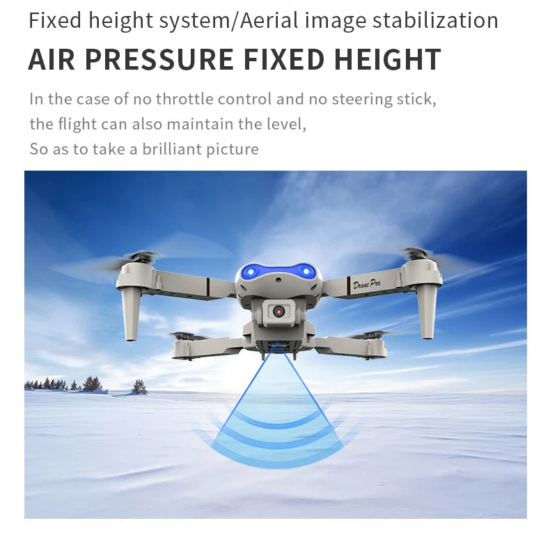 E99 PRO Drone with Flash Professional HD Dual Camera WIFI Obstacle Avoidance RC Helicopters Aerial Photography Quadcopter