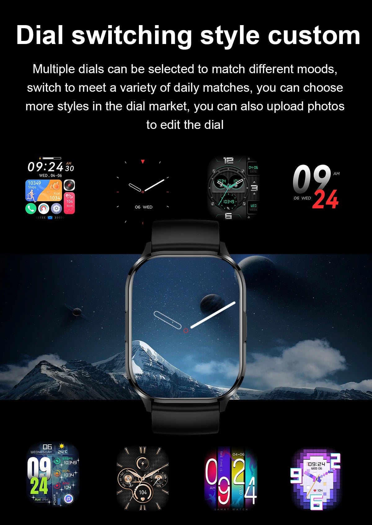 2024 New Smart Watch Heart Rate Sleep Monitor Breathing Training AMOLED HD Screen Bluetooth Call Weather Forecast Smartwatches
