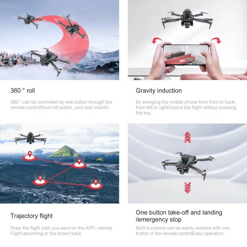 T2 Dual Battery Drone, 1800mAh, Brushless Motor Optical Flow Dual Camera Quadcopter RC Toys