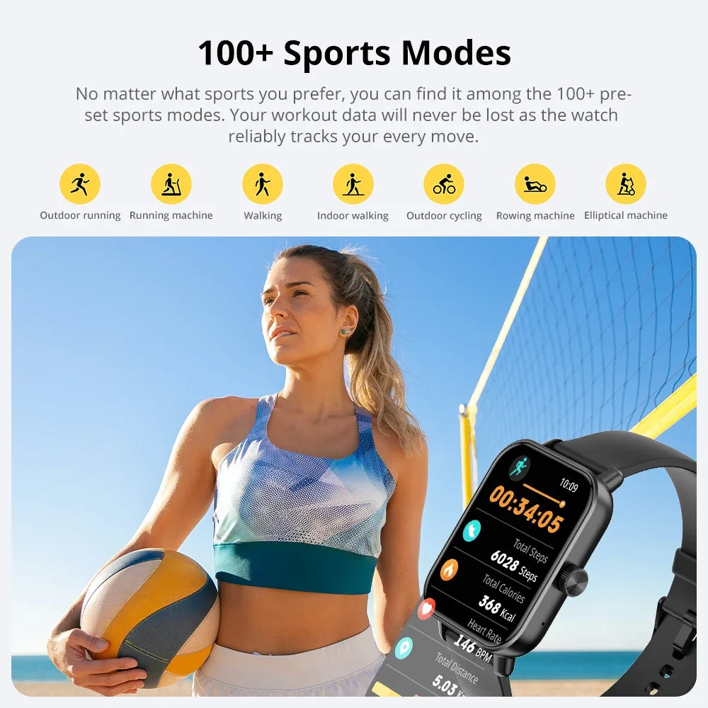 COLMI Voice Calling Smartwatch Men 24H Health Monitor 100+ Sports